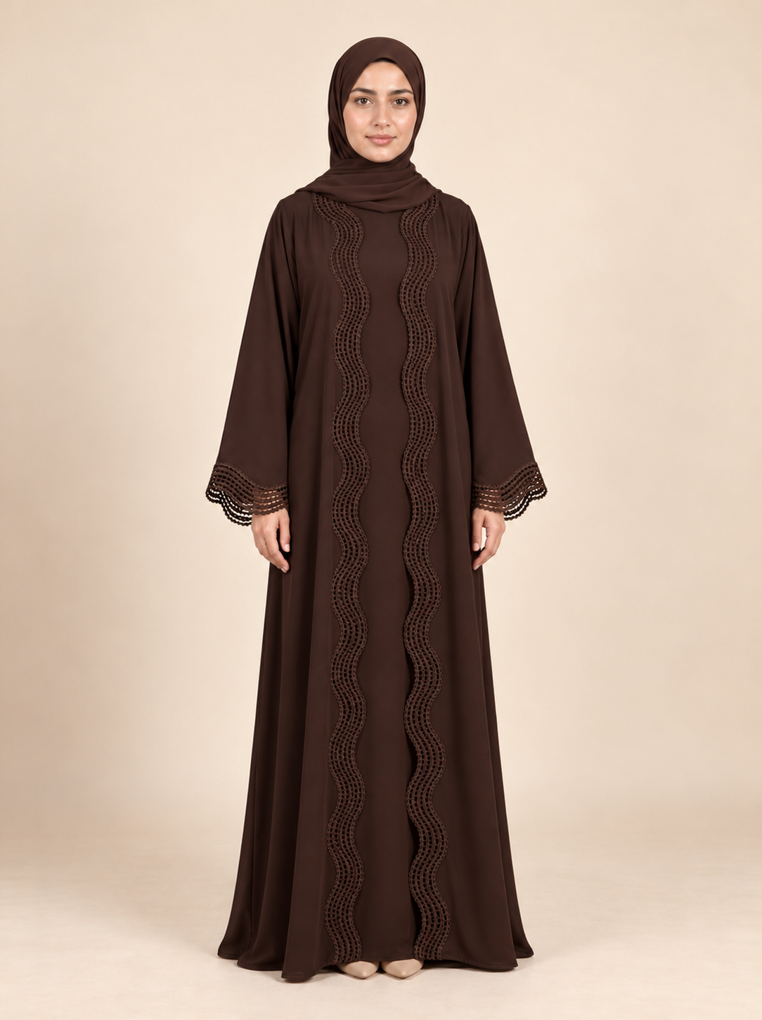 Sofia – Abaya deux pièces avec kimono ouvert