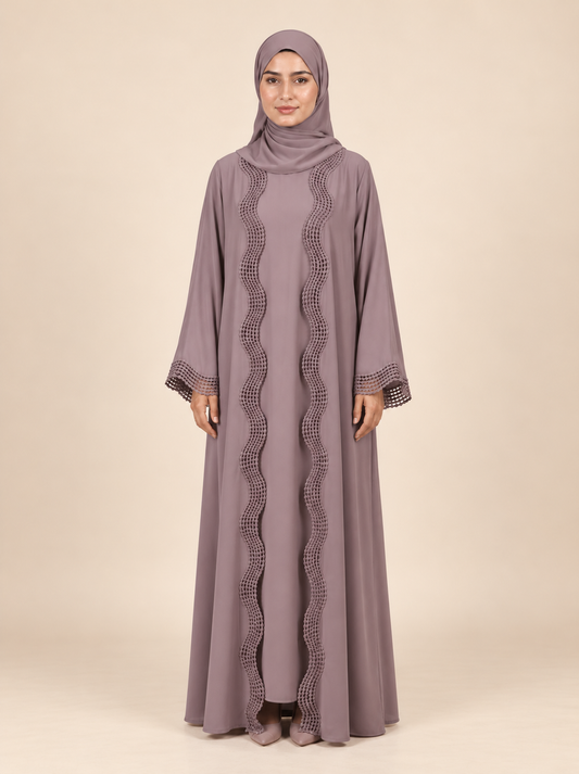 Sofia – Abaya deux pièces avec kimono ouvert