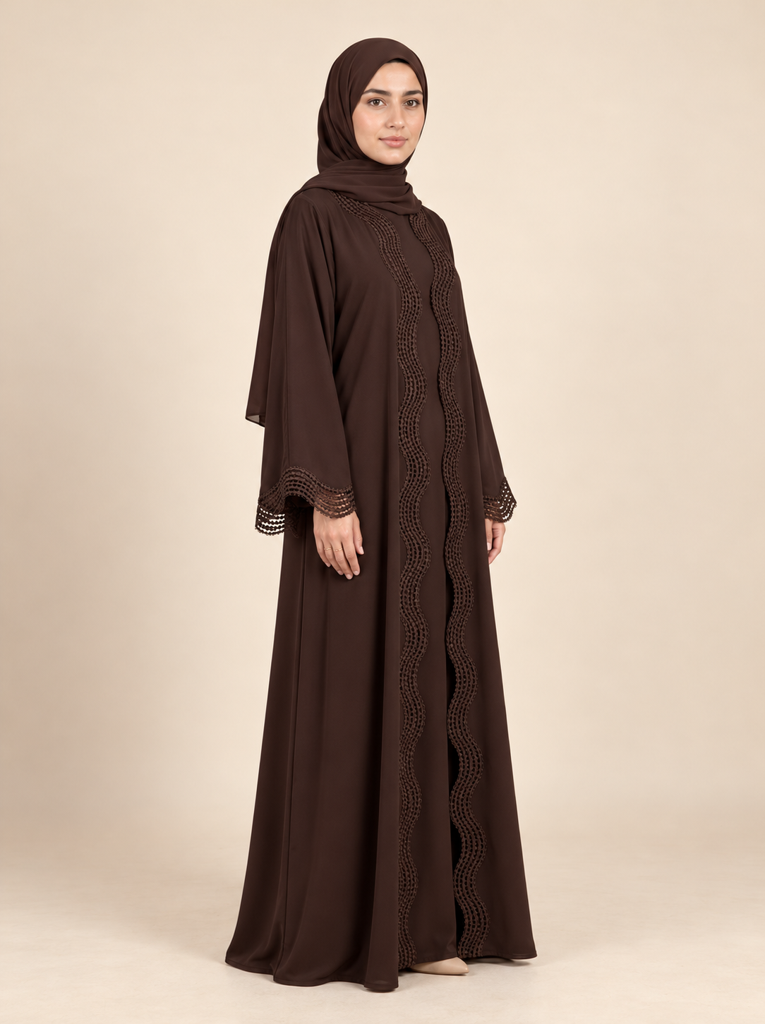 Sofia – Abaya deux pièces avec kimono ouvert