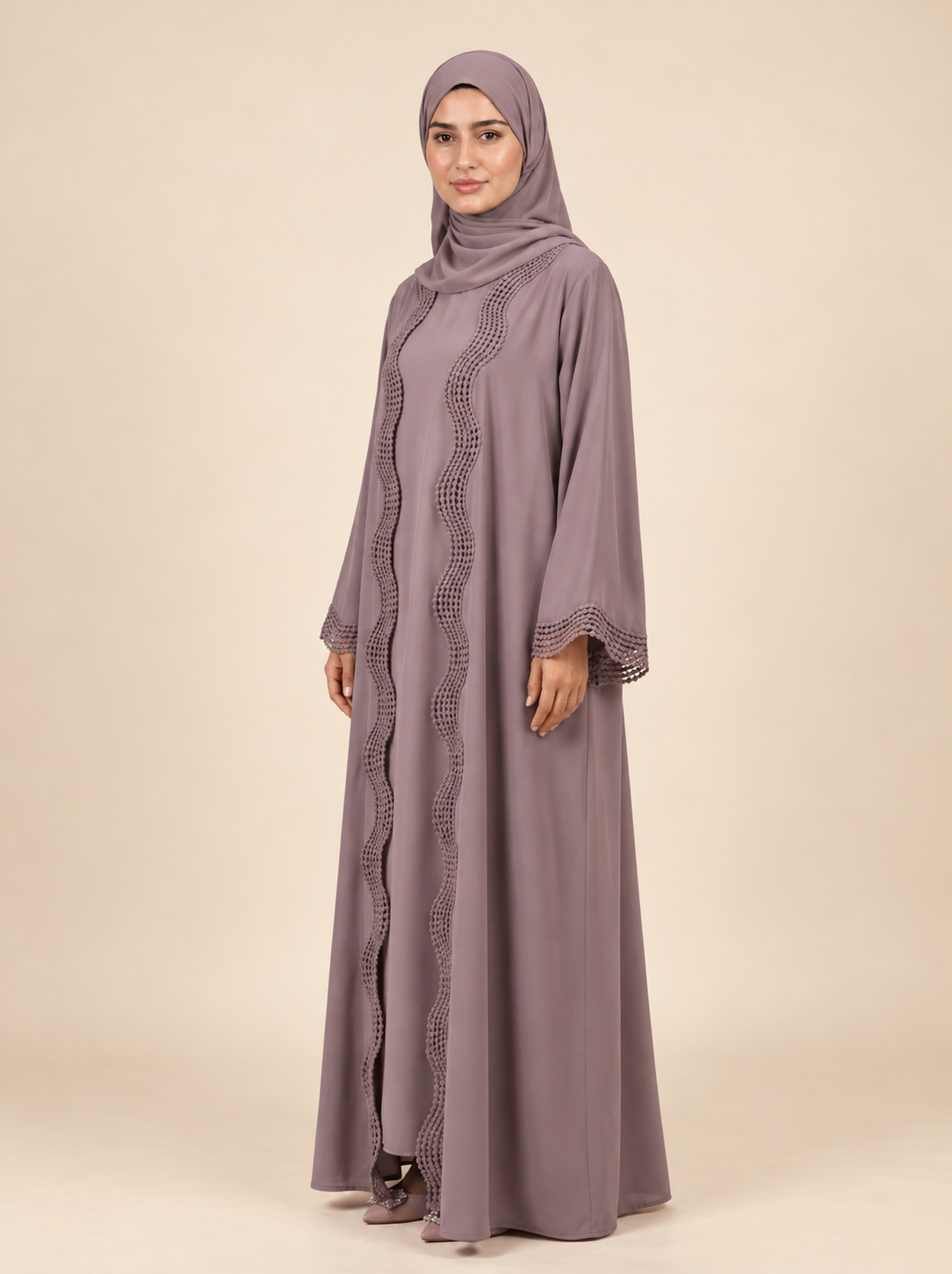 Sofia – Abaya deux pièces avec kimono ouvert