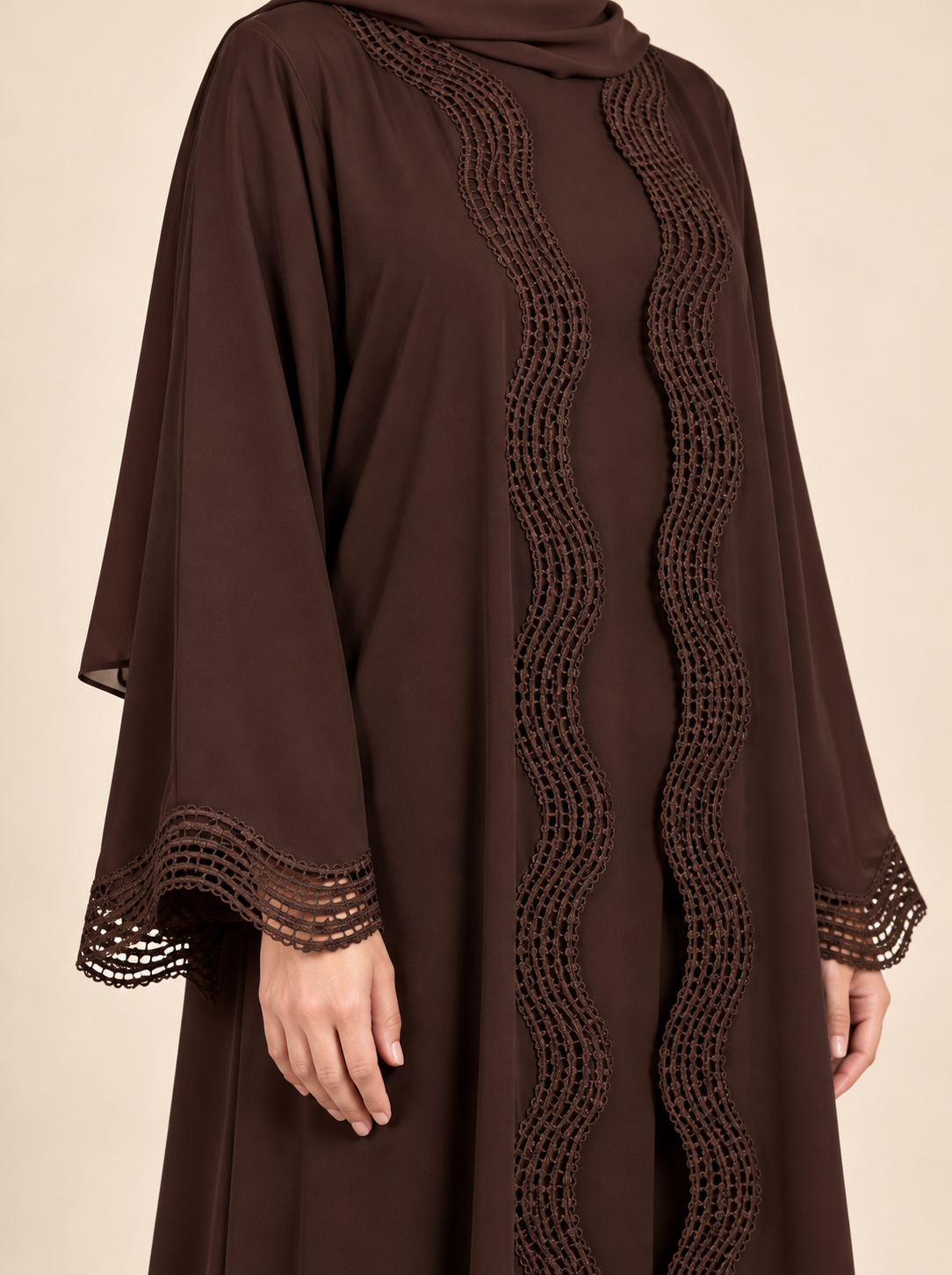Sofia – Abaya deux pièces avec kimono ouvert
