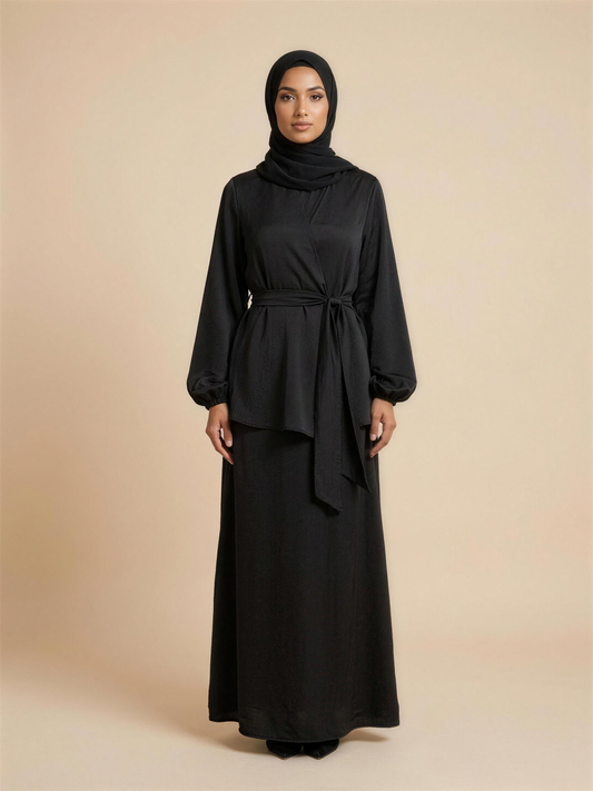 Abaya femme 2 pièces Signature, coupe fluide et moderne