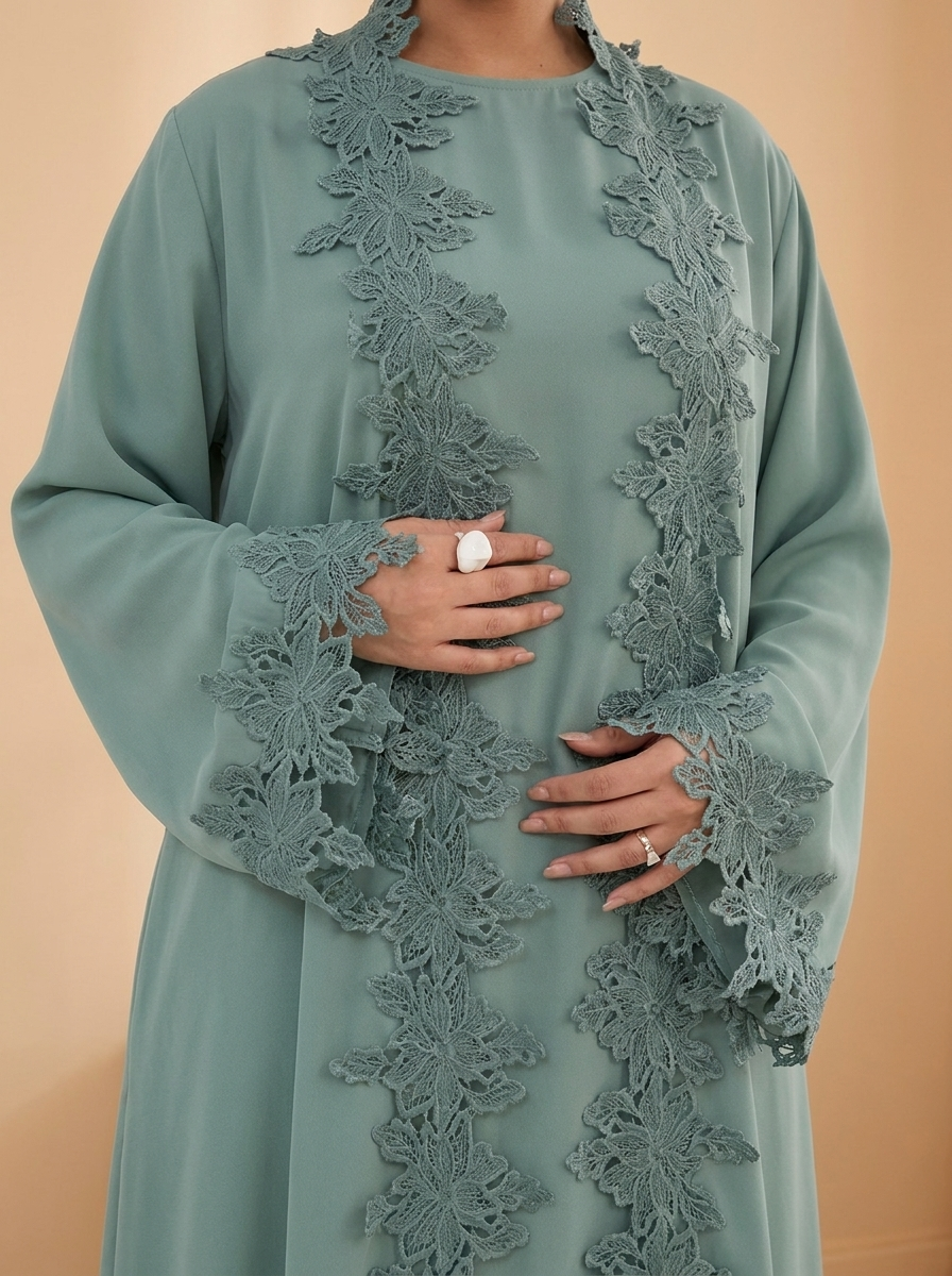 Abaya Prestige vert sauge – Kiswa Collection